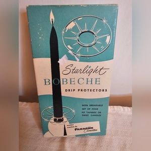 (4) Vintage Paragon MCM - Starlight Bobeche Clear  DRIP PROTECTORS Plastic